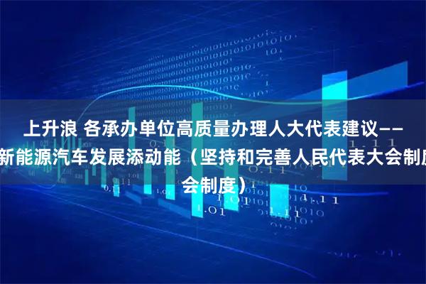上升浪 各承办单位高质量办理人大代表建议——为新能源汽车发展添动能（坚持和完善人民代表大会制度）